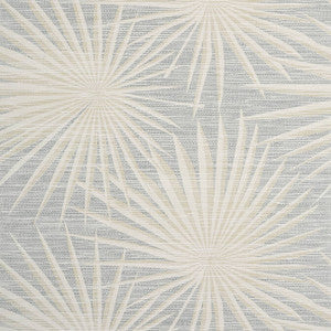 Thibaut Wallpaper Palm Frond Metallic Silver on Beige T10146
