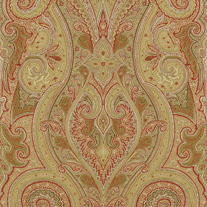 Thibaut Wallpaper Patani Camel and Red T1033