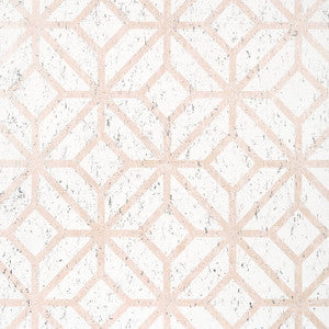 Thibaut Wallpaper Mamora Trellis Cork White on Metallic Blush T10409