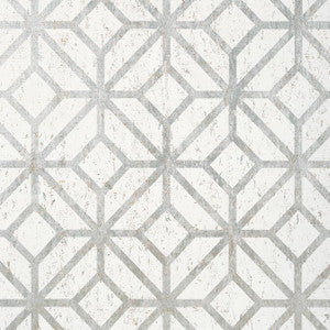 Thibaut Wallpaper Mamora Trellis Cork White on Silver T10410