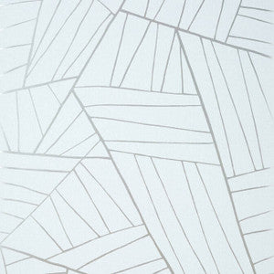 Thibaut Wallpaper Jordan Metallic Silver on Soft Blue T10439