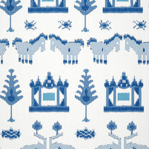 Thibaut Wallpaper Kingdom Parade Blue and White T10641