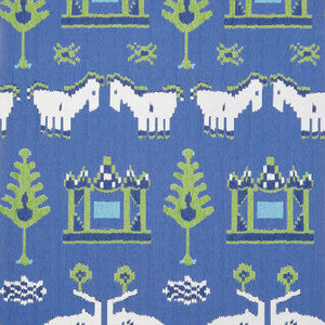 Thibaut Wallpaper Kingdom Parade Blue and Green T10642