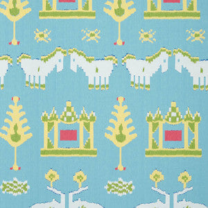 Thibaut Wallpaper Kingdom Parade Turquoise T10644