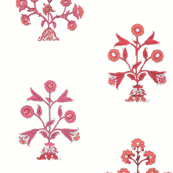 Indian Flower Pink T10667 by Thibaut Wallpaper Thibaut Wallpaper Indian Flower Pink T10667Wallpaper Ceylon Wallpaper UNITED STATES </p><p>Repeat: V: 36 27 - Fabric Carolina -