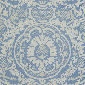 Thibaut Wallpaper Earl Damask Blue T10837