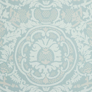 Thibaut Wallpaper Earl Damask Robin's Egg T10839