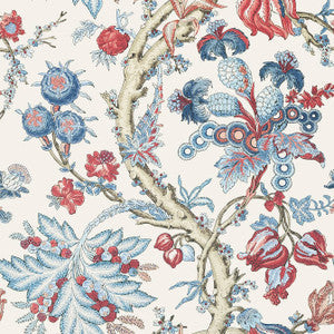 Thibaut Wallpaper Chatelain Blue and Red T10845