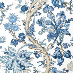 Thibaut Wallpaper Chatelain Blue and White T10846