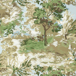 Thibaut Wallpaper Lincoln Toile Green and Beige T10866