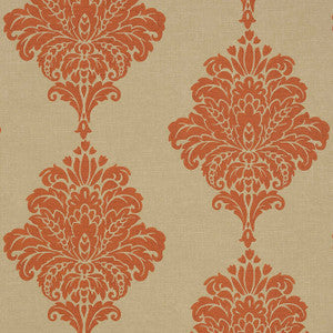 Thibaut Wallpaper Arturo Damask Orange T13013