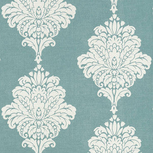 Thibaut Wallpaper Arturo Damask Turquoise T13015