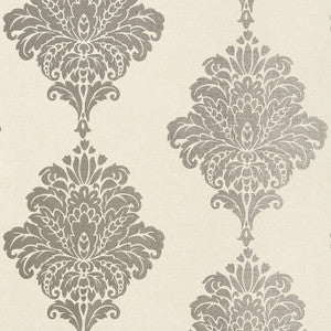 Thibaut Wallpaper Arturo Damask Metallic Silver T13017