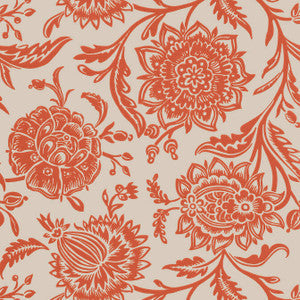 Thibaut Wallpaper Rivera Coral on Flax T13047