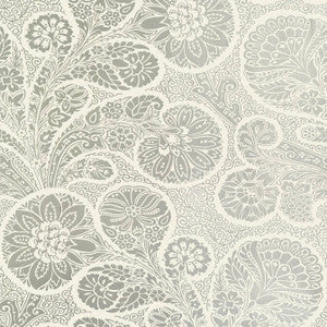 Thibaut Wallpaper Troubadour Metallic Silver on Cream T13067