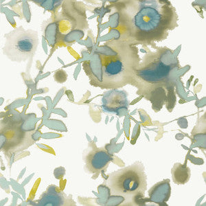 Thibaut Wallpaper Open Spaces Beige and Teal T13085