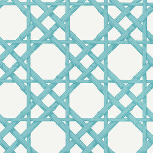 Thibaut Wallpaper Cyrus Cane Turquoise T13143