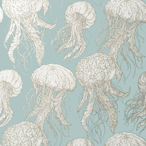 Thibaut Wallpaper Jelly Fish Bloom Aqua T13170