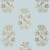Thibaut Wallpaper Lily Flower Spa Blue T13201