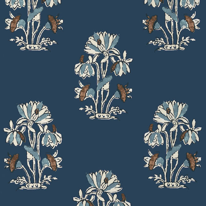 Lily Flower Navy T13203 by Thibaut Wallpaper Thibaut Wallpaper Lily Flower Navy T13203Wallpaper Mesa Wallpaper UNITED STATES </p><p>Repeat: V: 36 27 - Fabric Carolina -