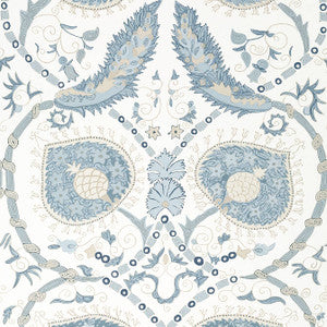 Thibaut Wallpaper Lewis Spa Blue T13215