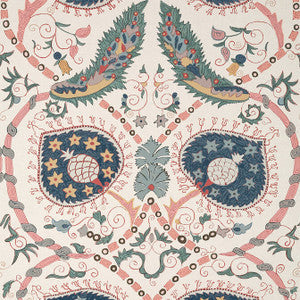 Thibaut Wallpaper Lewis Coral and Blue T13219