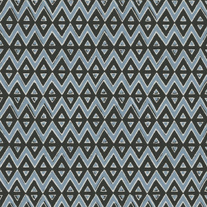 Thibaut Wallpaper Tiburon Black and Mineral Blue T13233