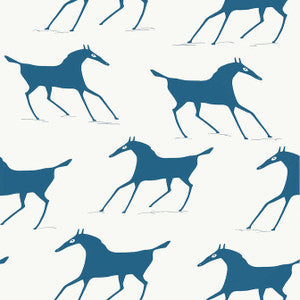 Thibaut Wallpaper Marlborough Downs Navy on Off White T13265