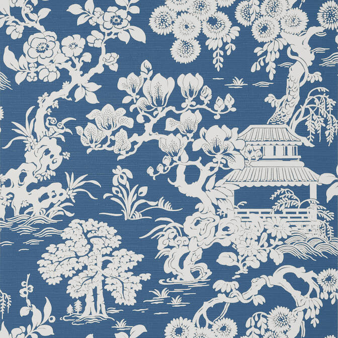 Japanese Garden Wedgewood T13306 by Thibaut Wallpaper Thibaut Wallpaper Japanese Garden Wedgewood T13306Wallpaper Pavilion Non-Woven Vinyl Wallpaper UNITED STATES </p><p>Repeat: V: 27 27 - Fabric Carolina -
