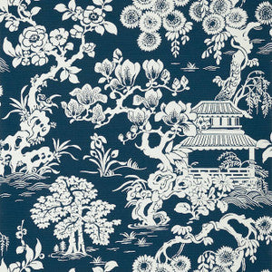 Thibaut Wallpaper Japanese Garden Navy T13307