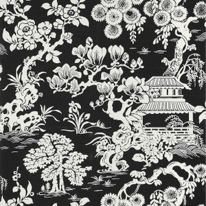 Thibaut Wallpaper Japanese Garden Black T13308