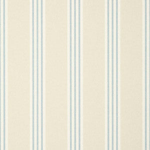 Thibaut Wallpaper Canvas Stripe Spa Blue and Beige T13360