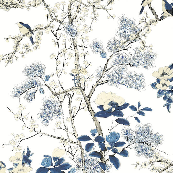 Katsura Blue and White T13619 by Thibaut Wallpaper Thibaut Wallpaper Katsura Blue and White T13619Wallpaper Grand Palace Non Woven Wallpaper UNITED STATES </p><p>Repeat: V: 51 27 - Fabric Carolina -