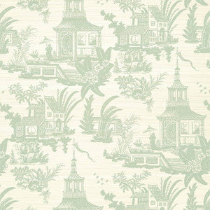 Thibaut Wallpaper Empress Court Mist T13651