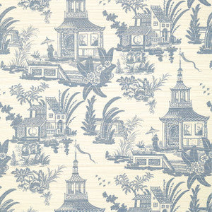 Thibaut Wallpaper Empress Court Navy T13653