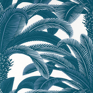 Thibaut Wallpaper Queen Palm Navy T13910