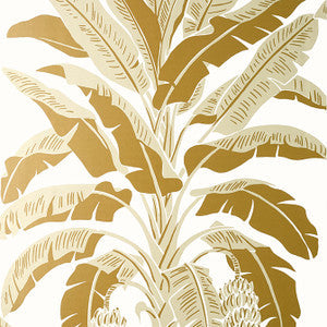 Thibaut Wallpaper Banana Tree Metallic Gold T13919