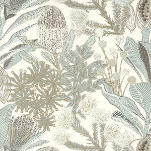Thibaut Wallpaper Protea Neutral and Spa Blue T13924