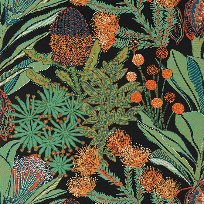Protea Black T13926 by Thibaut Wallpaper Thibaut Wallpaper Protea Black T13926Wallpaper Palm Grove Wallpaper U.S.A. </p><p>Repeat: V: 25.25 27 - Fabric Carolina -