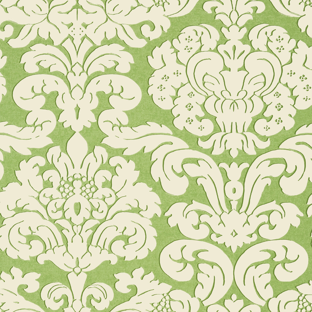 Thibaut Wallpaper TRELAWNY DAMASK - Green