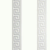 Thibaut Wallpaper ANDREAS STRIPE - Metallic Silver on White