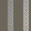 Thibaut Wallpaper ANDREAS STRIPE - Metallic Silver on Charcoal