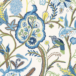 Thibaut Wallpaper Windsor Blue and Yellow T14300