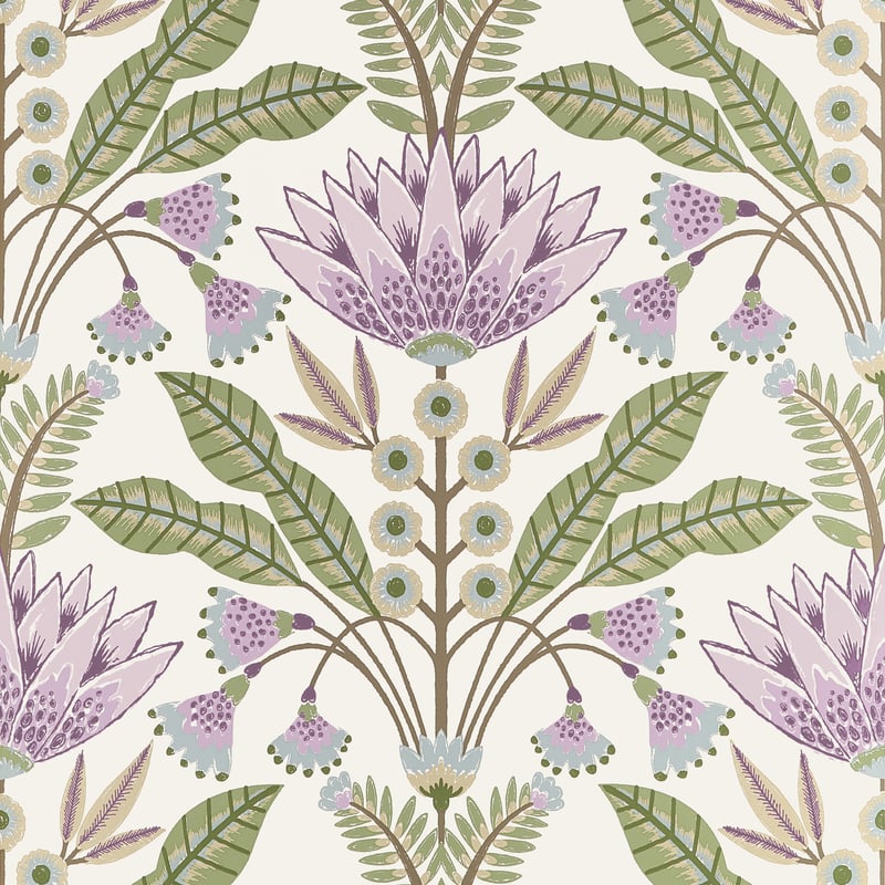 Thibaut Wallpaper T14608 LOTUS - Lilac