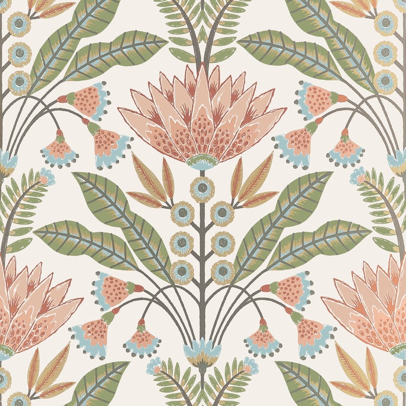 Thibaut Wallpaper T14609 LOTUS - Apricot