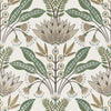 Thibaut Wallpaper T14610 LOTUS - Green and Beige