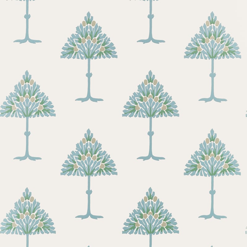 Thibaut Wallpaper T14613 MAY TREE - Spa Blue