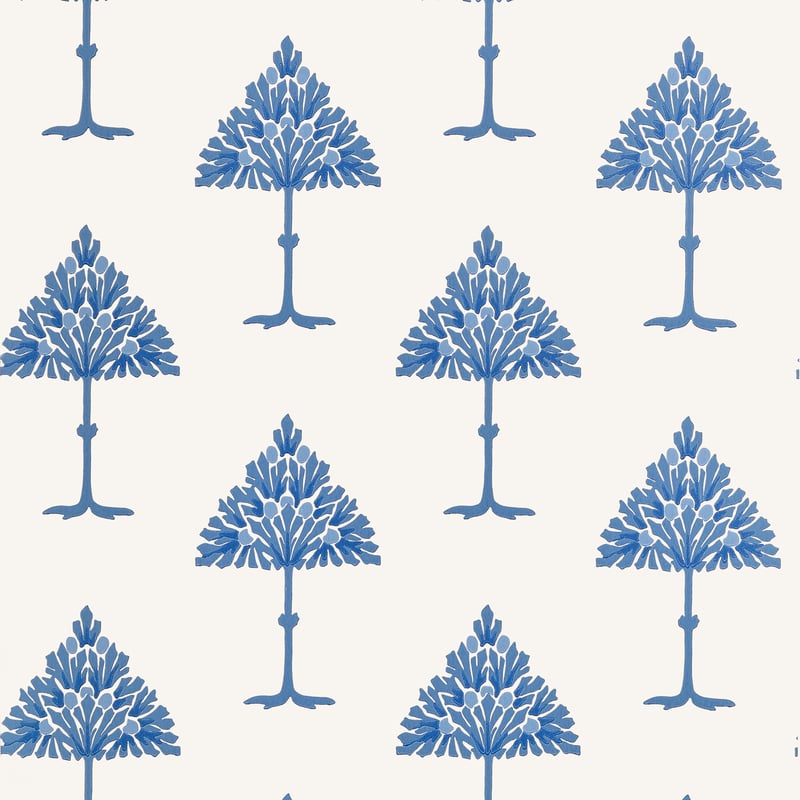 Thibaut Wallpaper T14616 MAY TREE - Blue and White