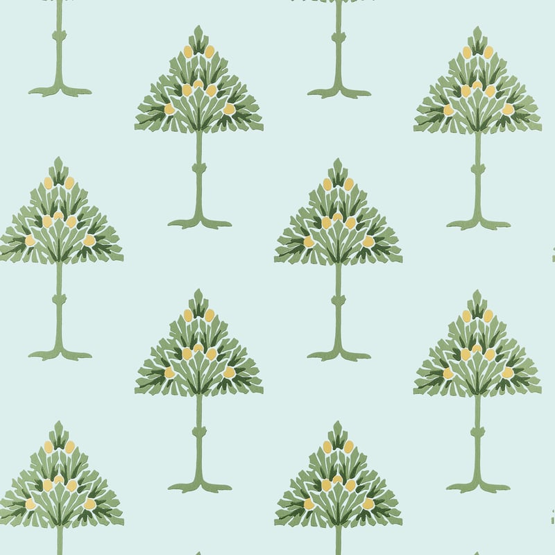 Thibaut Wallpaper T14617 MAY TREE - Seaglass