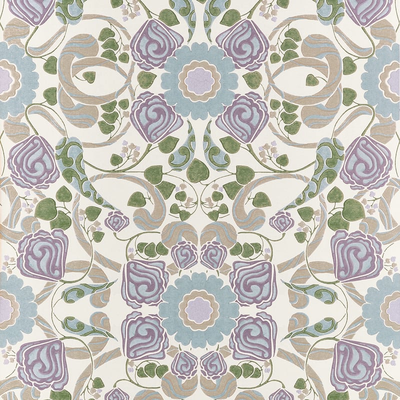Thibaut Wallpaper T14645 MARGAUX - Lavender and Blue